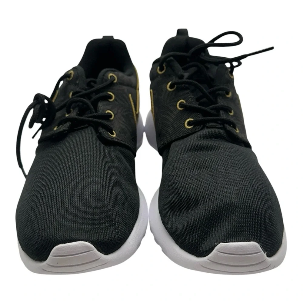 Nike Roshe One Print GS Running Shoes Size Youth 6.5 Womens 8 Black Gold Sneaker - Picture 4 of 10